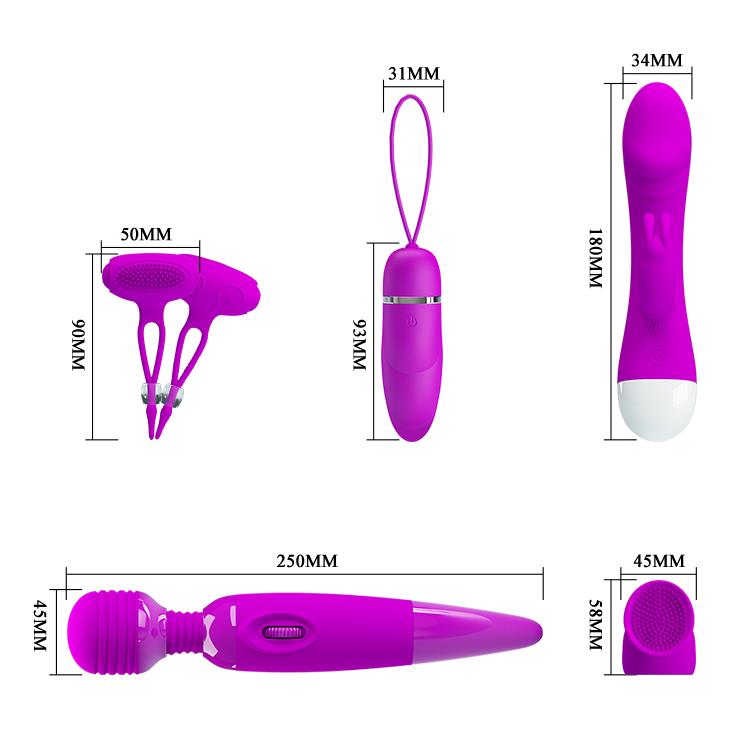 Usb Şarjlı Titreşimli Çiftlere Özel 5 Parça Fantezi Vibratör Set