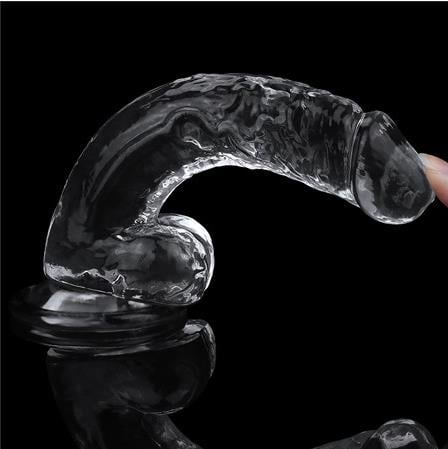 Vantuzlu Şeffaf Dildo 19 Cm