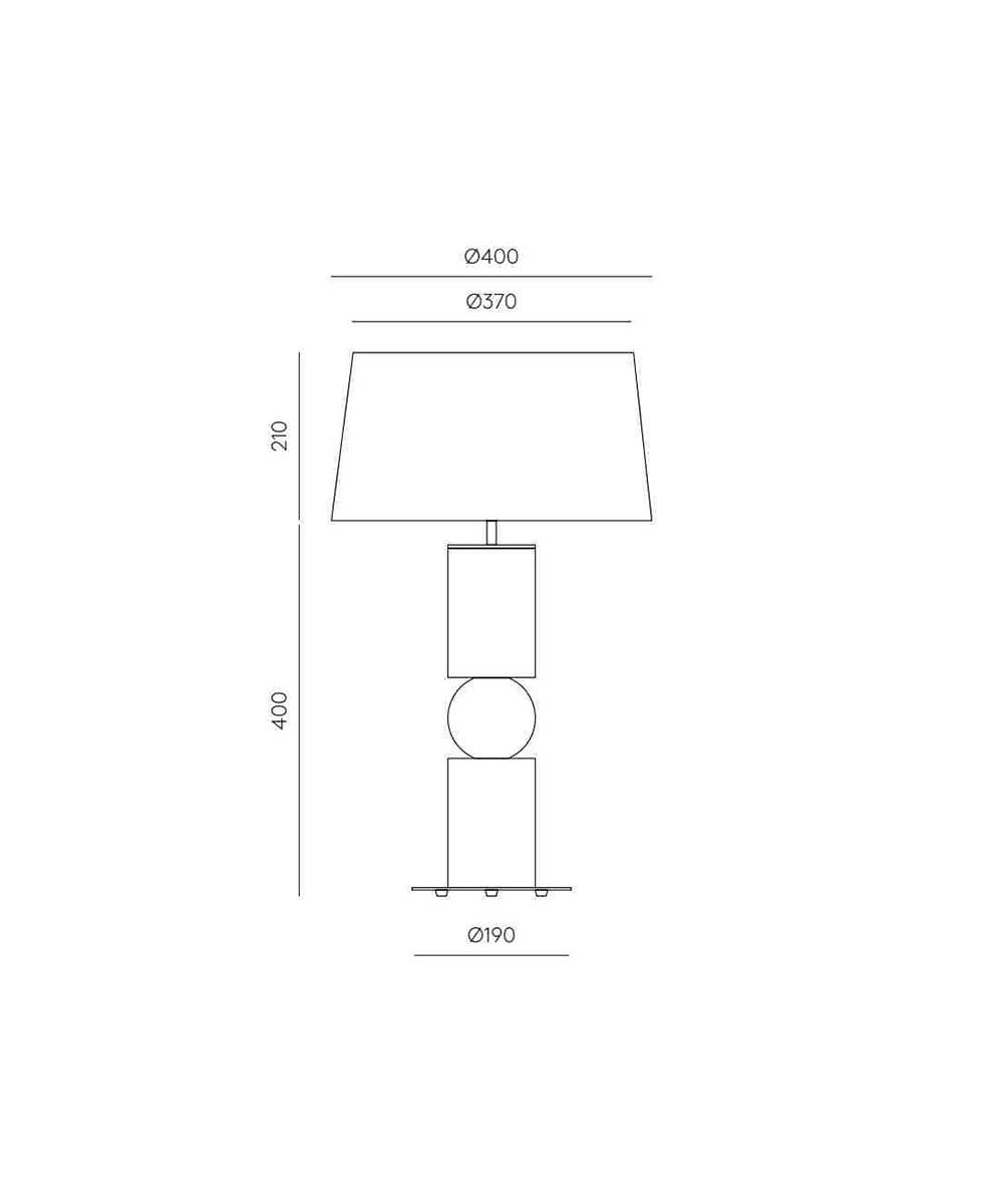 Alda Ahşap ve Mermer Detaylı Abajur