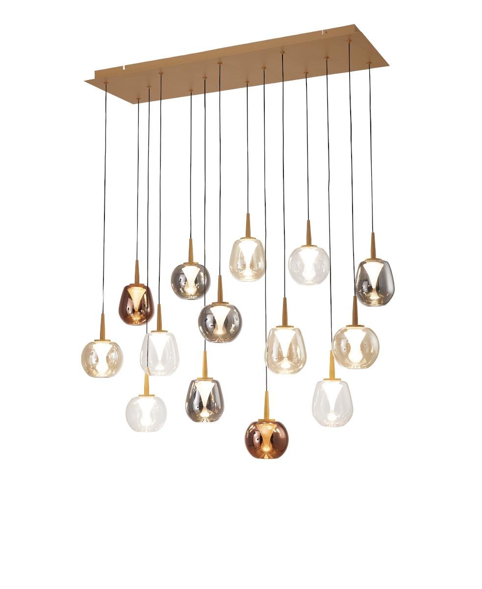 Andromeda 14 Camlı Dikdörtgen Avize