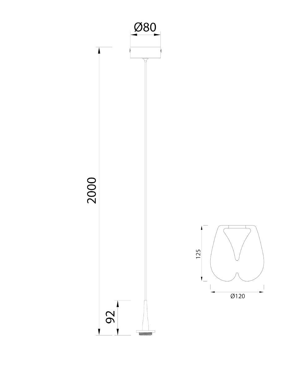 Andromeda Uzun Bal Rengi Tekli Cam Sarkıt