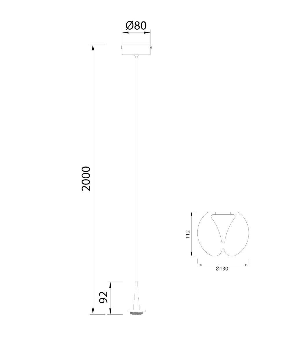 Andromeda Yuvarlak Bal Rengi Teklı Cam Sarkıt