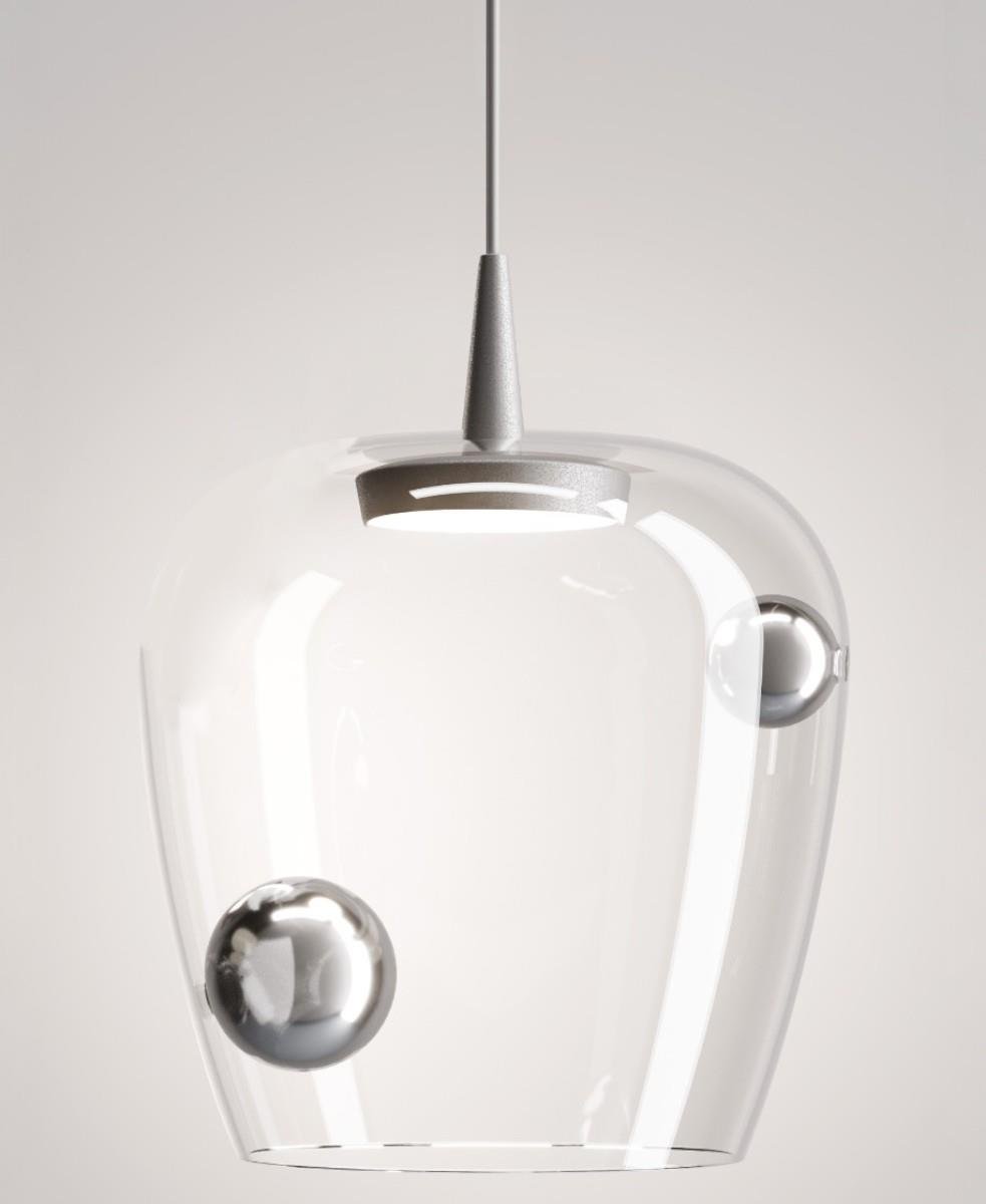 Bilia Şeffaf Gümüş Toplu Büyük Boy Sarkıt