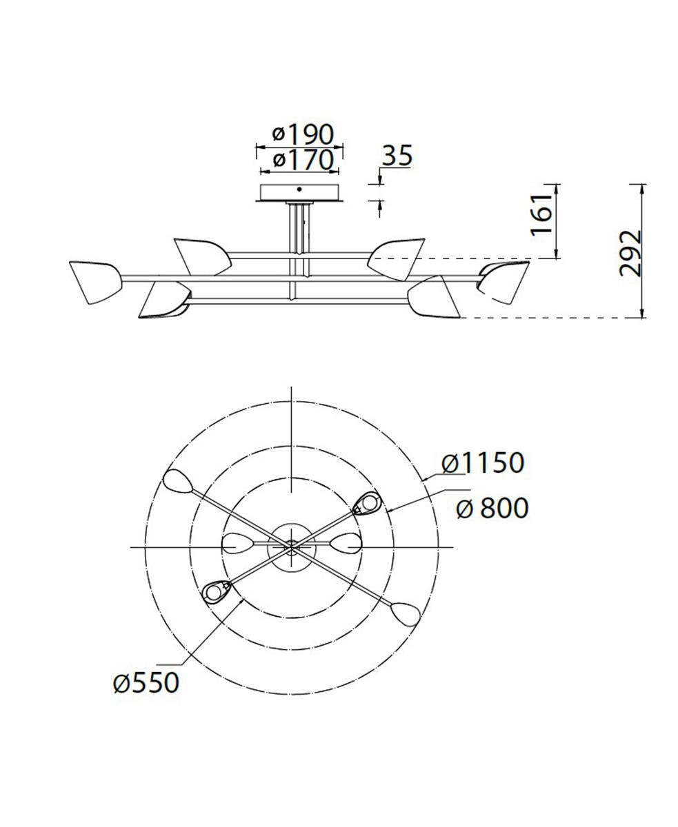 Capuccina 115 cm Plafonyer