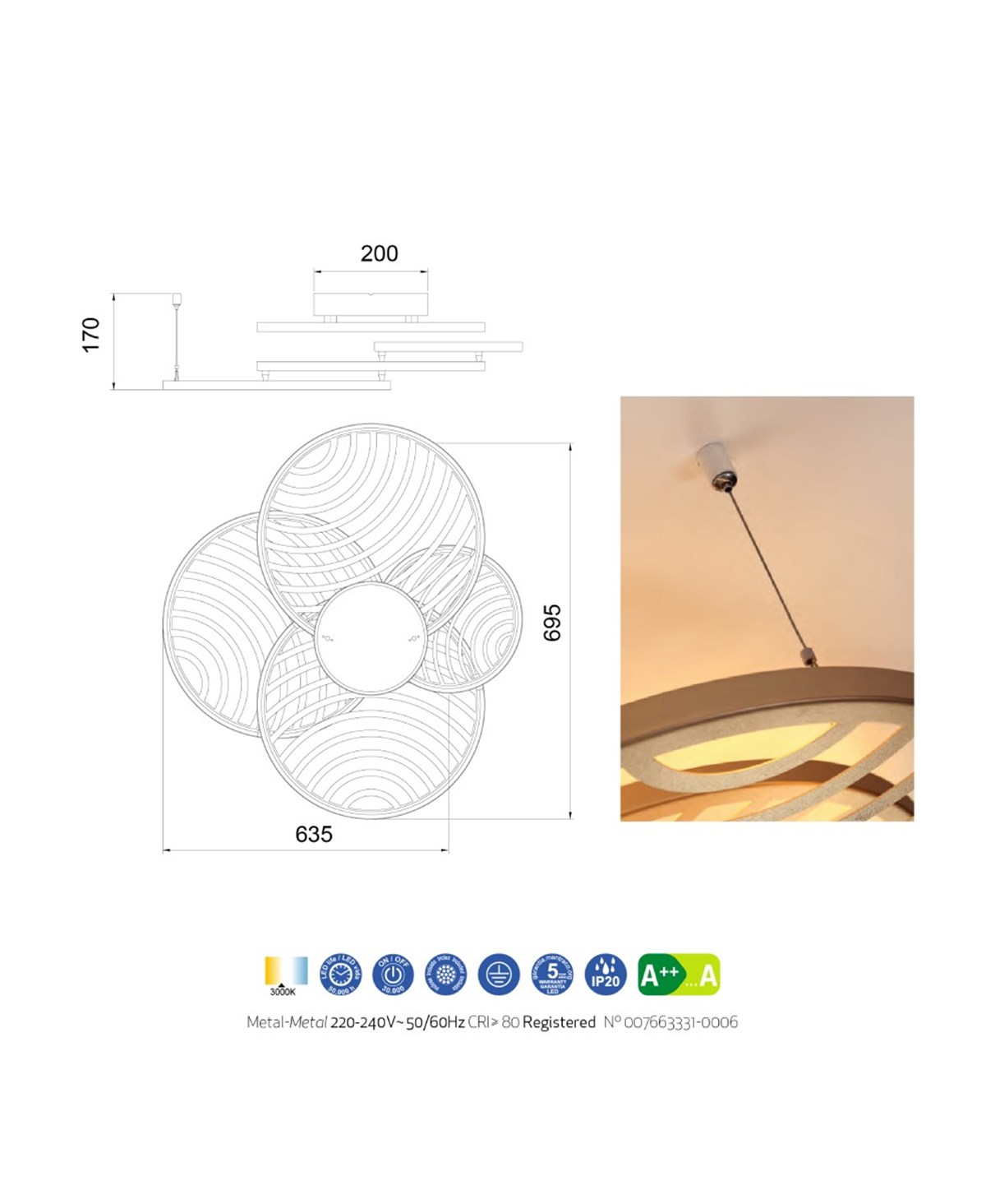 COLLAGE BÜYÜK BOY SİYAH APLİK / PLAFONYER