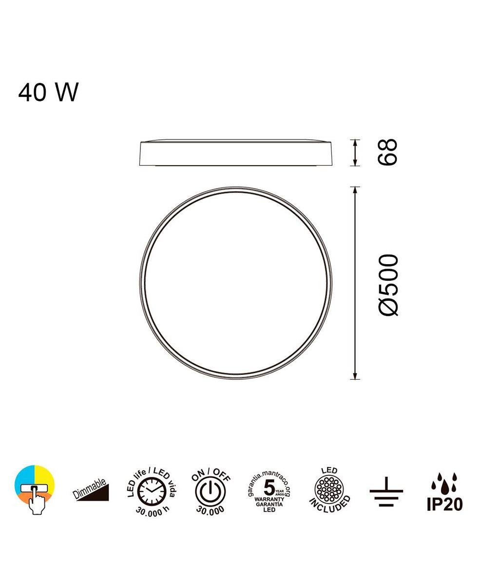 Cumbuco 50 cm Siyah Plafonyer