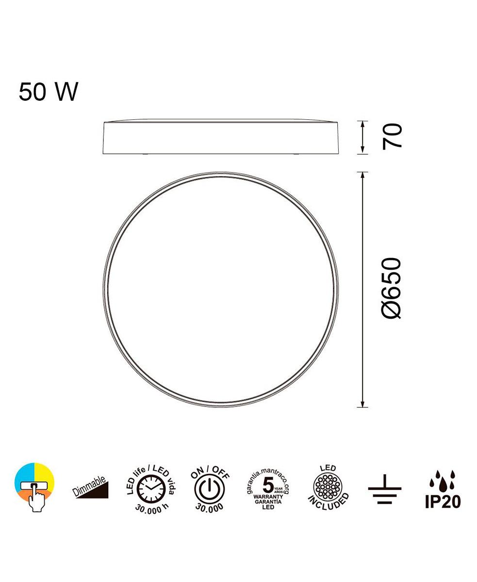 Cumbuco 65 cm Beyaz Plafonyer