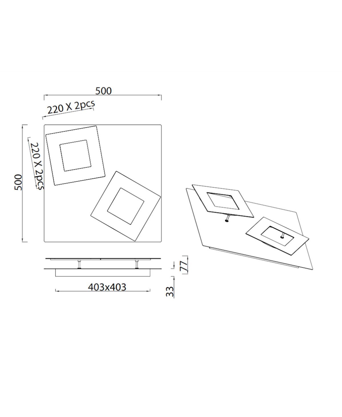 DALIA SİYAH-ALTIN PLAFONYER