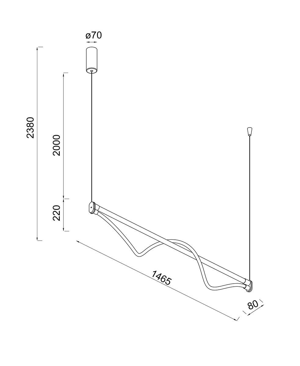 Fugaz Siyah Uzun Avize