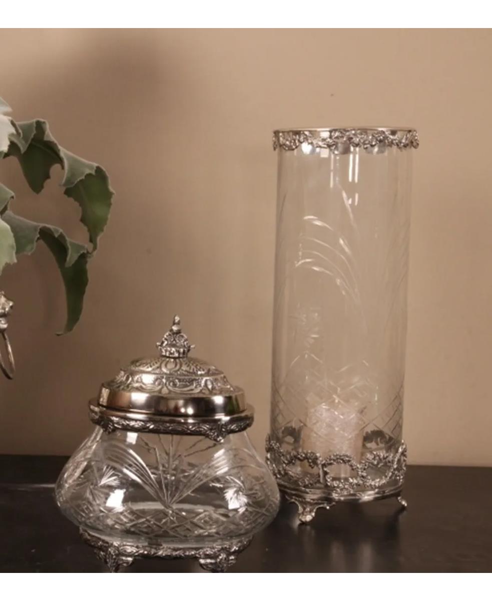 Kapaklı Cam Sunumluk 23 cm