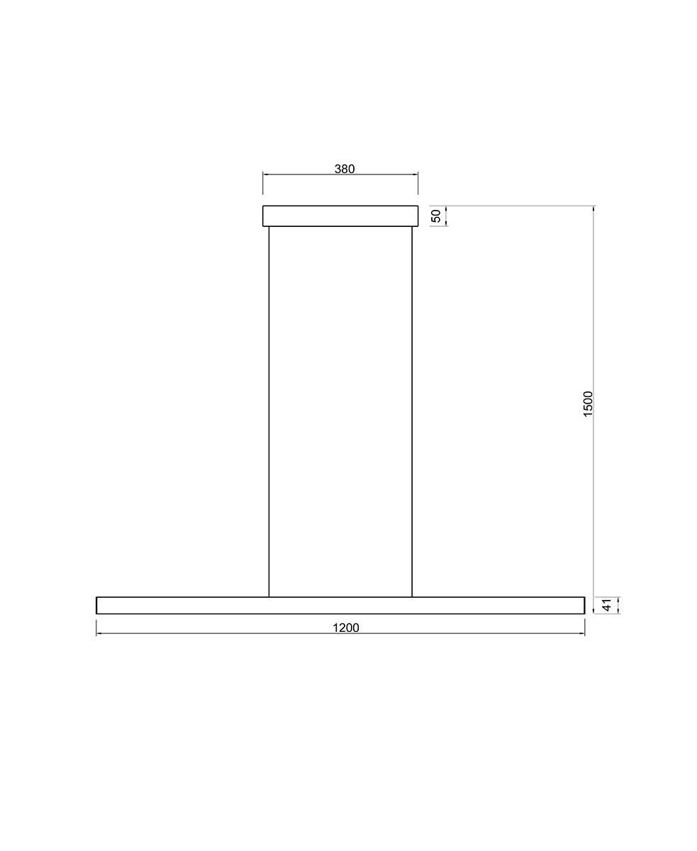 Lineal 120 cm Süspansiyonlu Siyah Sarkıt
