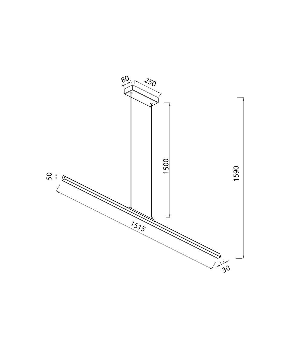 Lineal 150 cm Siyah Sarkıt