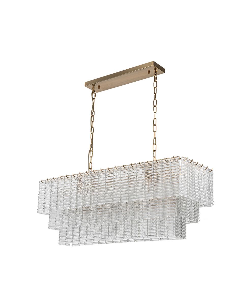 Malia 103 cm Dikdörtgen Cam Avize