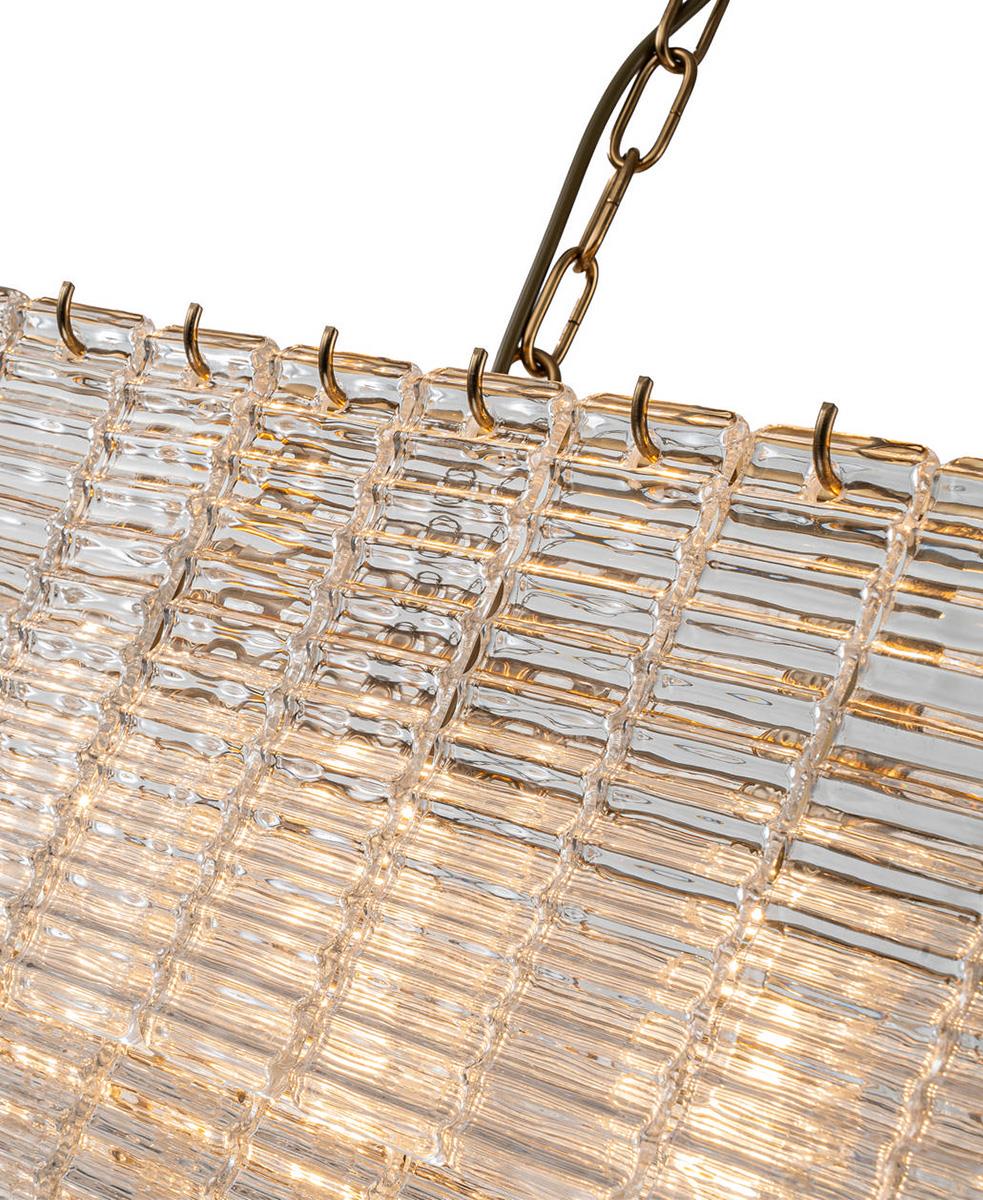 Malia 103 cm Dikdörtgen Cam Avize