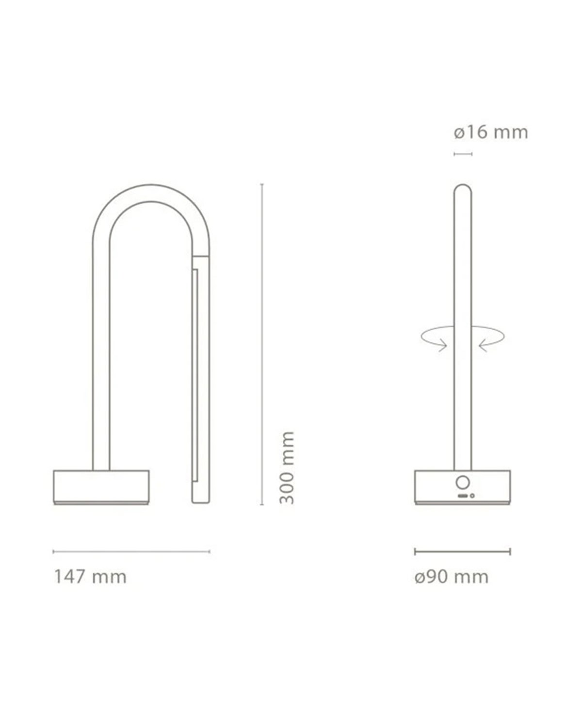 MINI BOW SİYAH ŞARJLI MASA LAMBASI