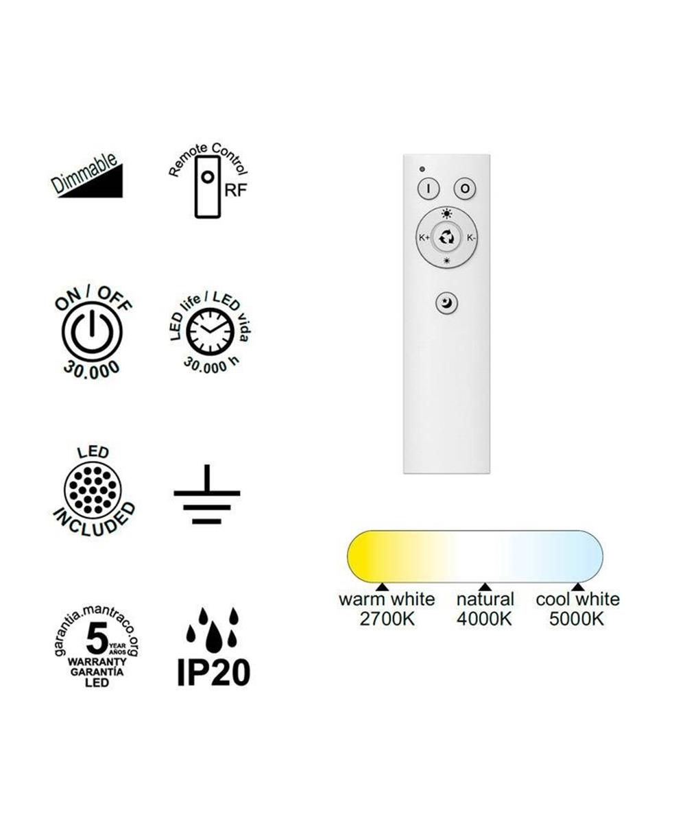 NISEKO II - KUMANDALI 42 CM AHŞAP RENGİ PLAFONYER