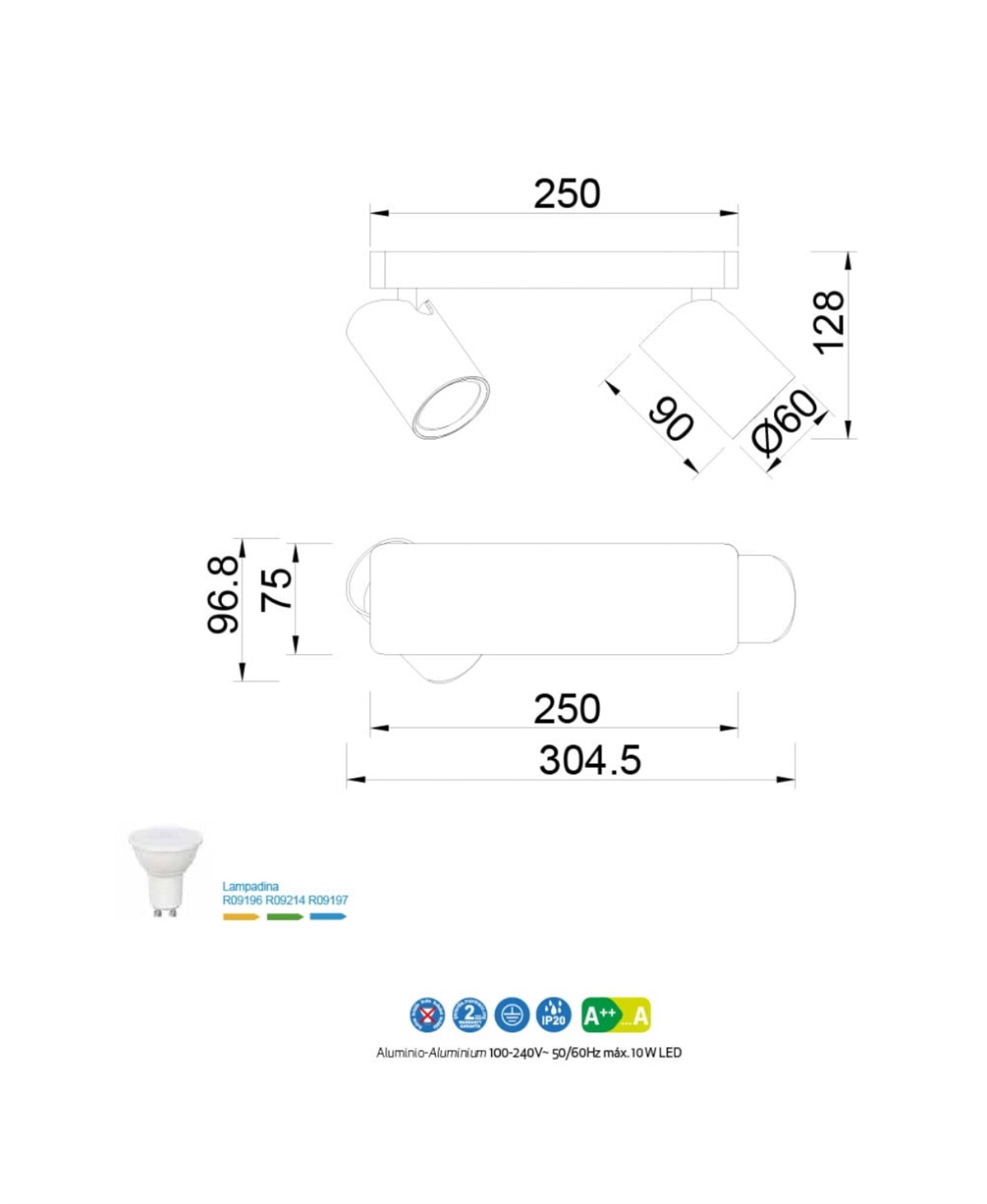 SAL İKİLİ APLİK / PLAFONYER