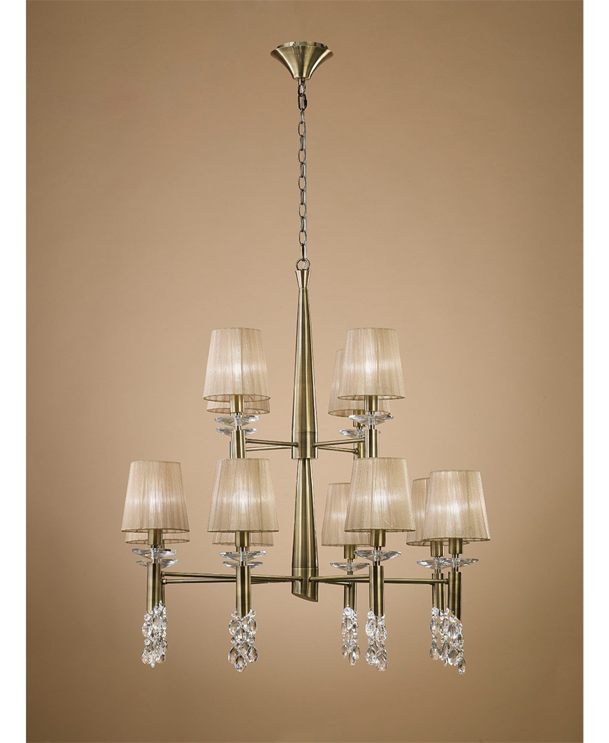 TIFFANY 8+4 KOLLU BRONZ AVİZE