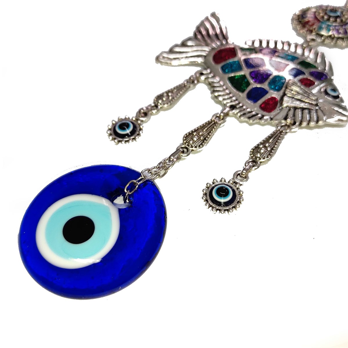 11X27cm Colorful Fish Metal Wall Decoration