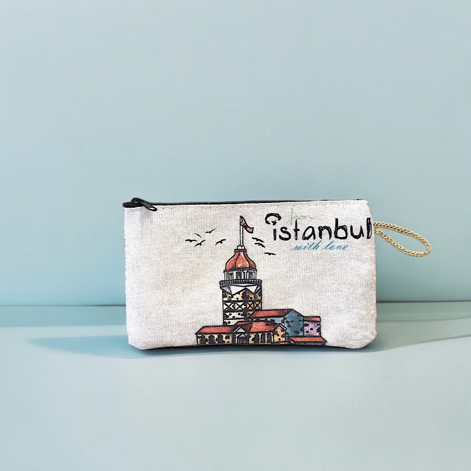 18x10Cm İstanbul  Desenli (Desen Seçenekli) Kadife Cüzdan