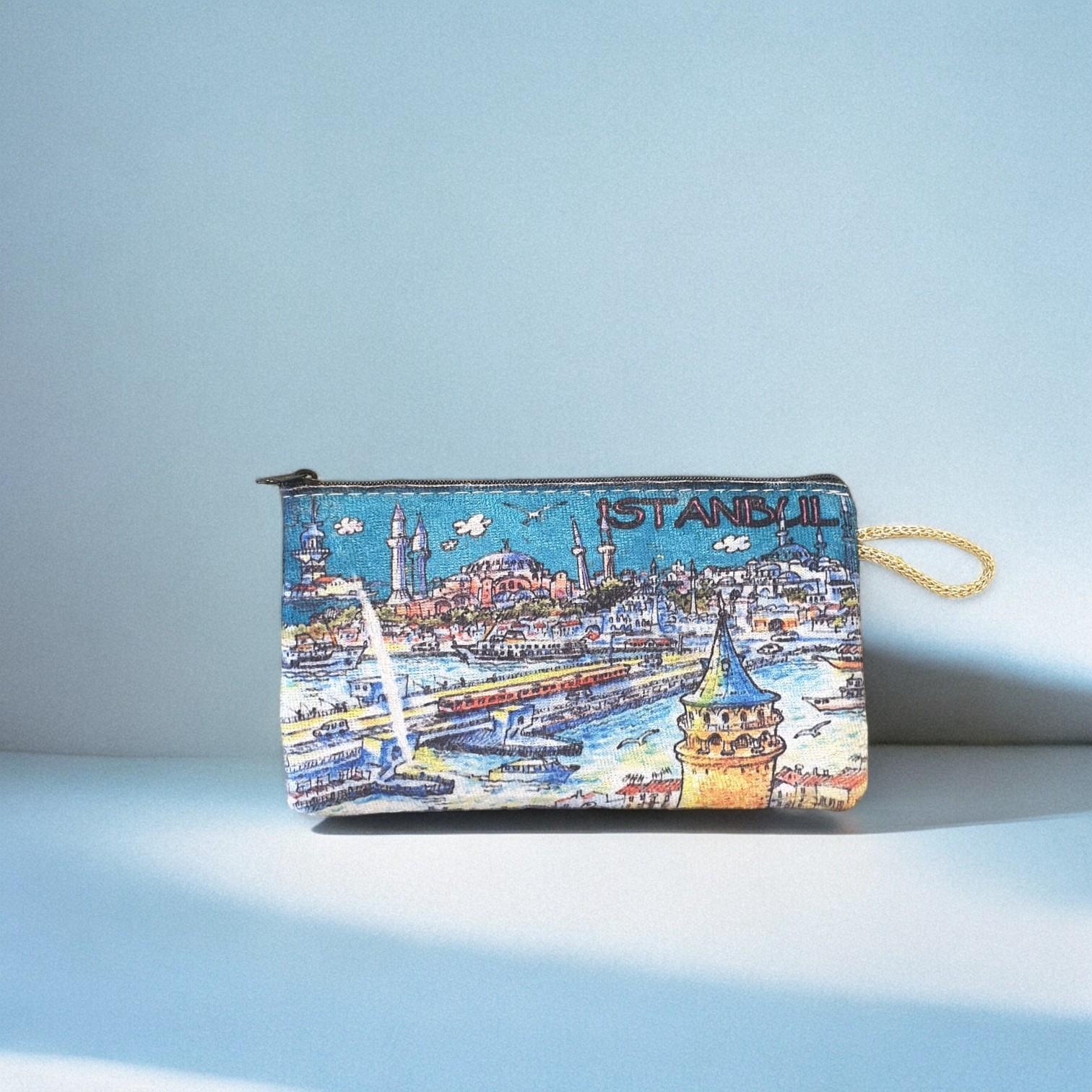 18x10Cm İstanbul  Desenli (Desen Seçenekli) Kadife Cüzdan
