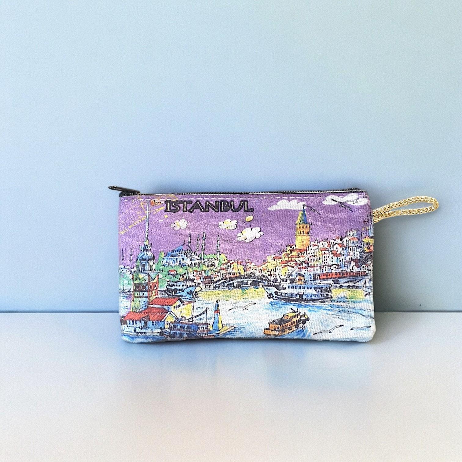 18x10Cm İstanbul  Desenli (Desen Seçenekli) Kadife Cüzdan