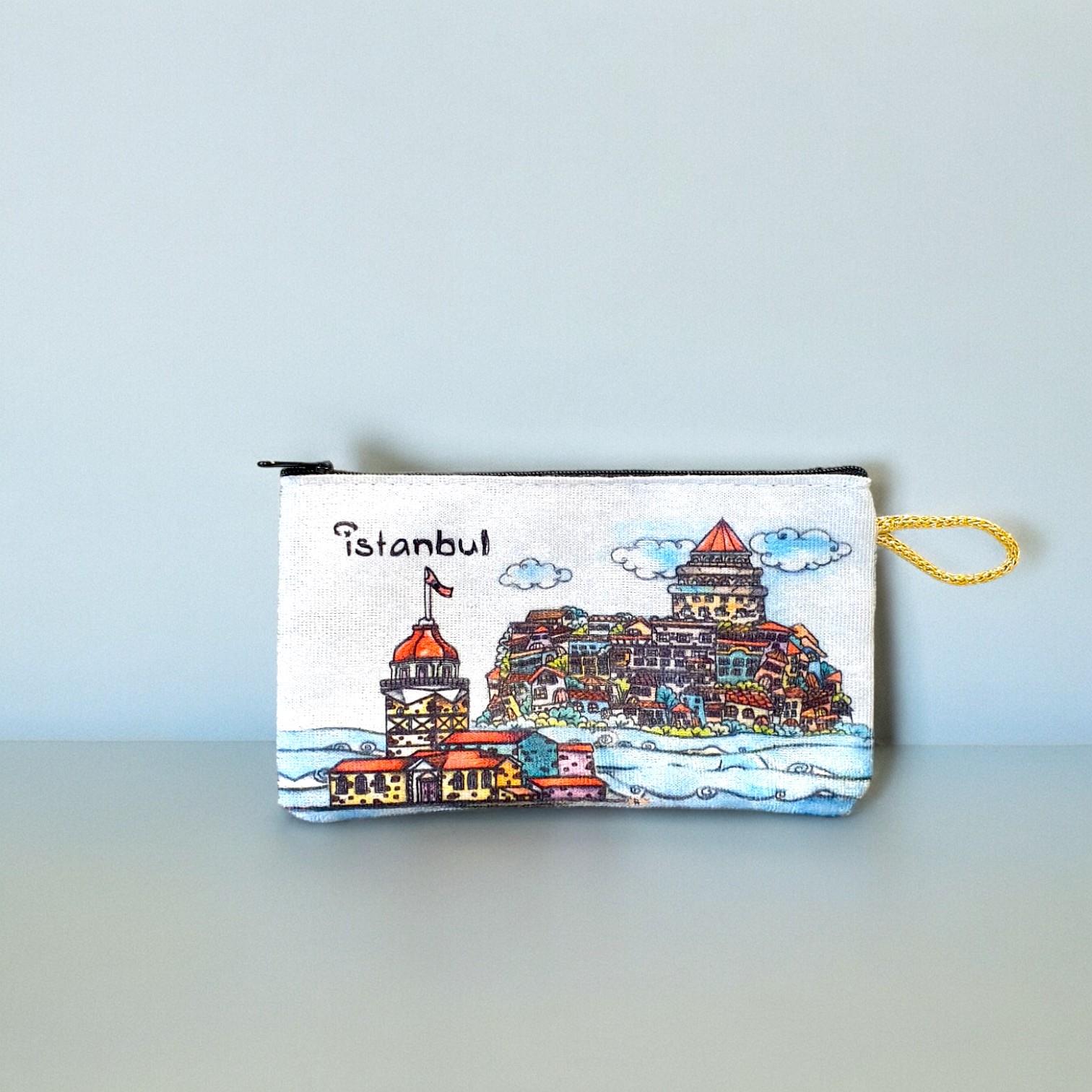 18x10Cm İstanbul  Desenli (Desen Seçenekli) Kadife Cüzdan