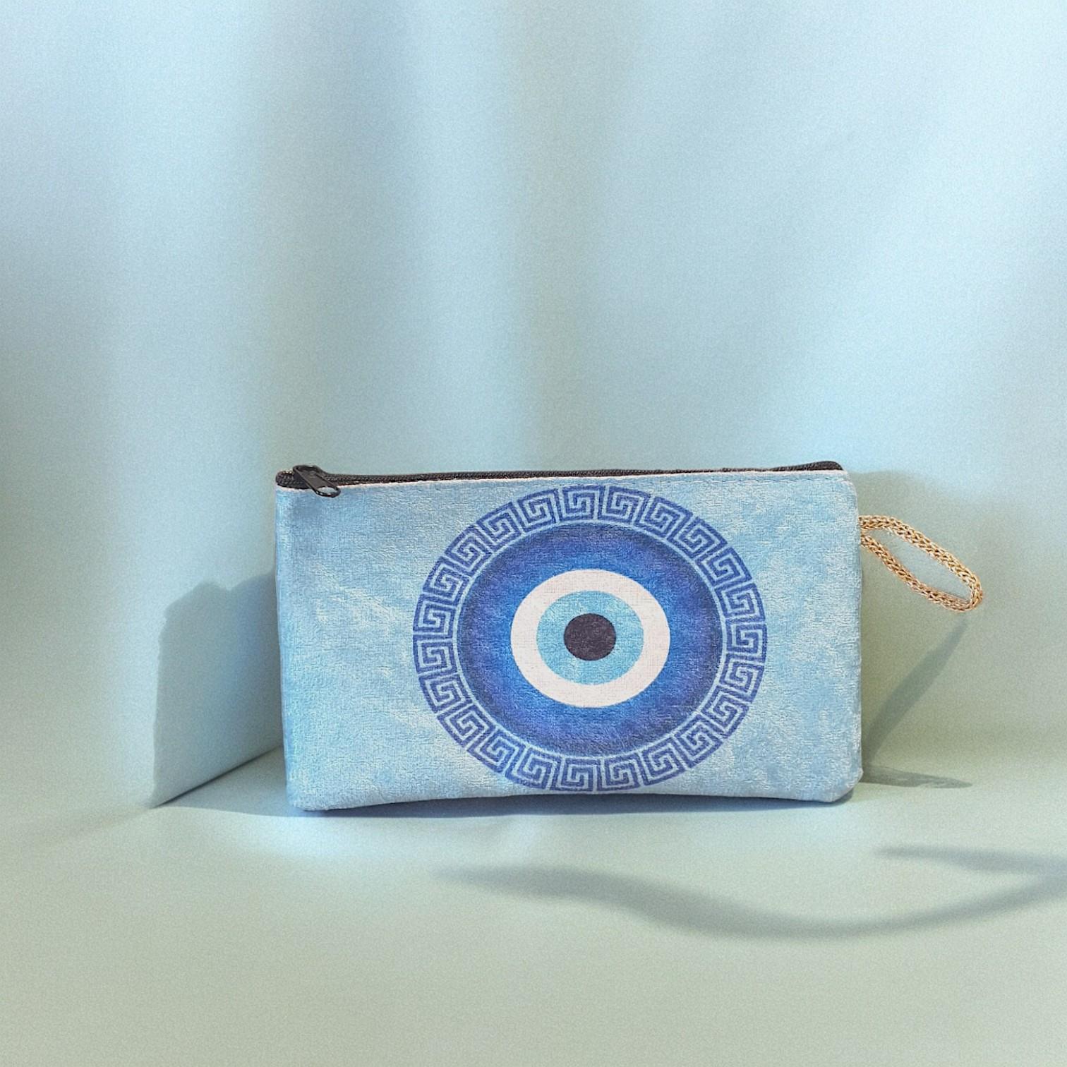 18x10Cm Nazar  Desenli (Desen Seçenekli) Kadife Cüzdan