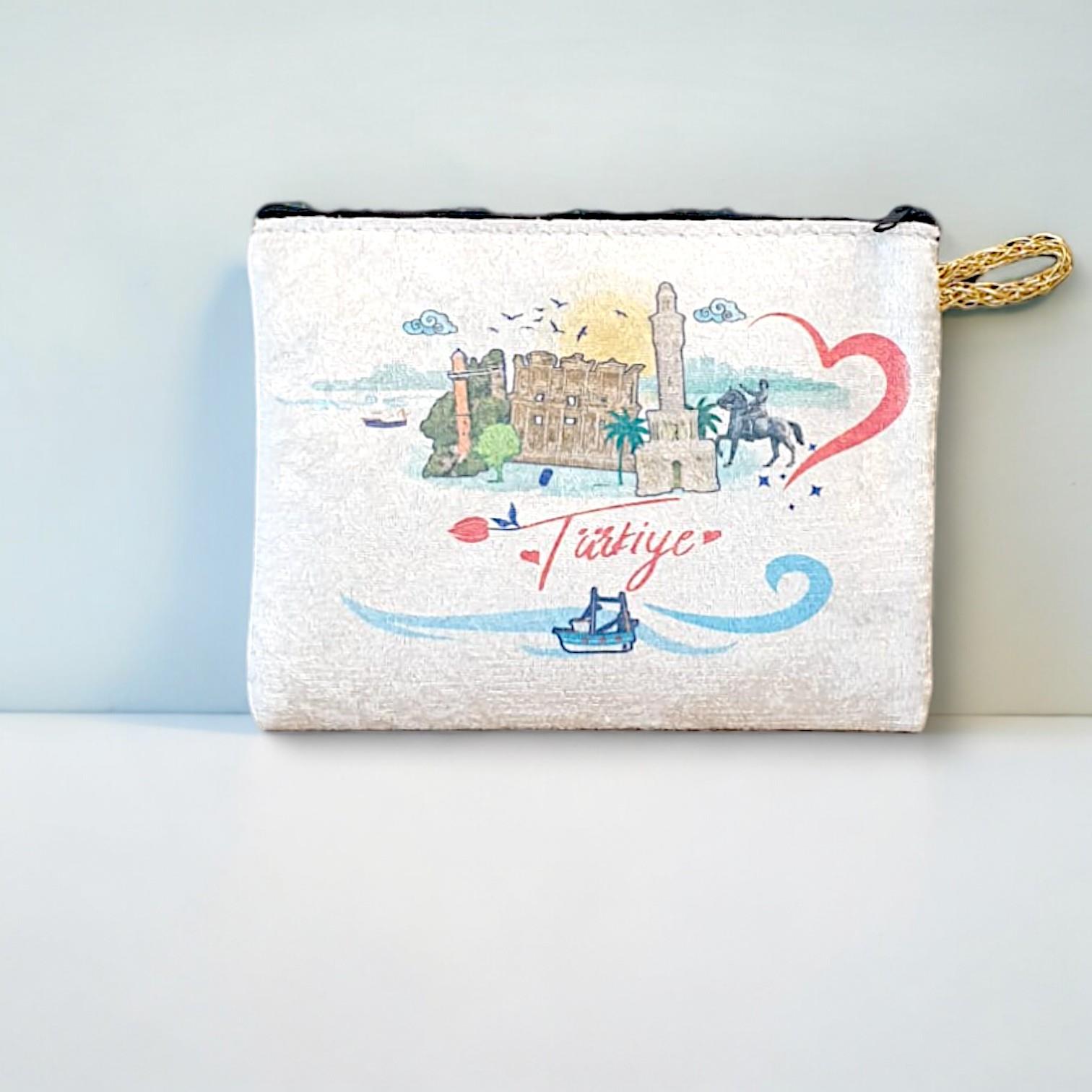 21x15,5 Cm İstanbul  Desenli (Desen Seçenekli) Kadife Cüzdan