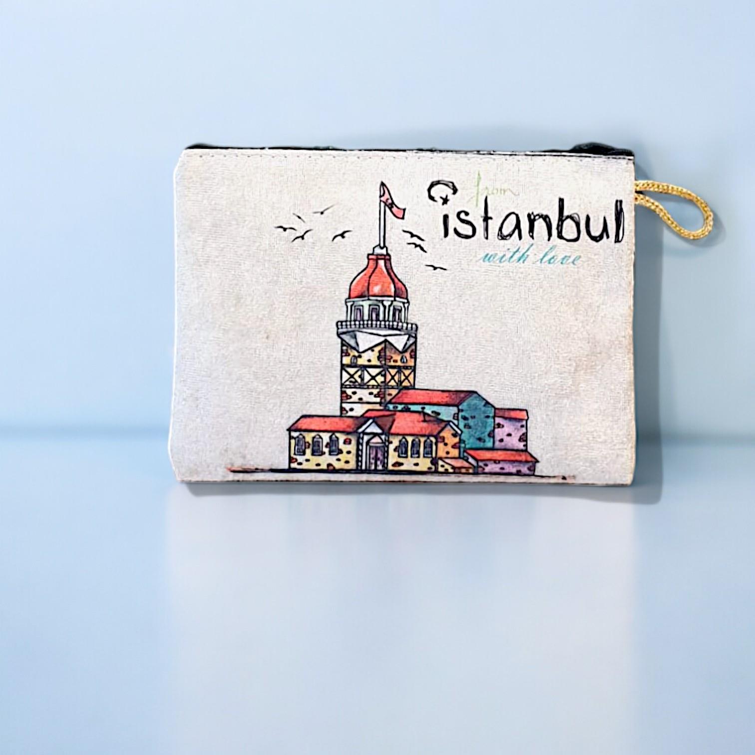 21x15,5 Cm İstanbul  Desenli (Desen Seçenekli) Kadife Cüzdan