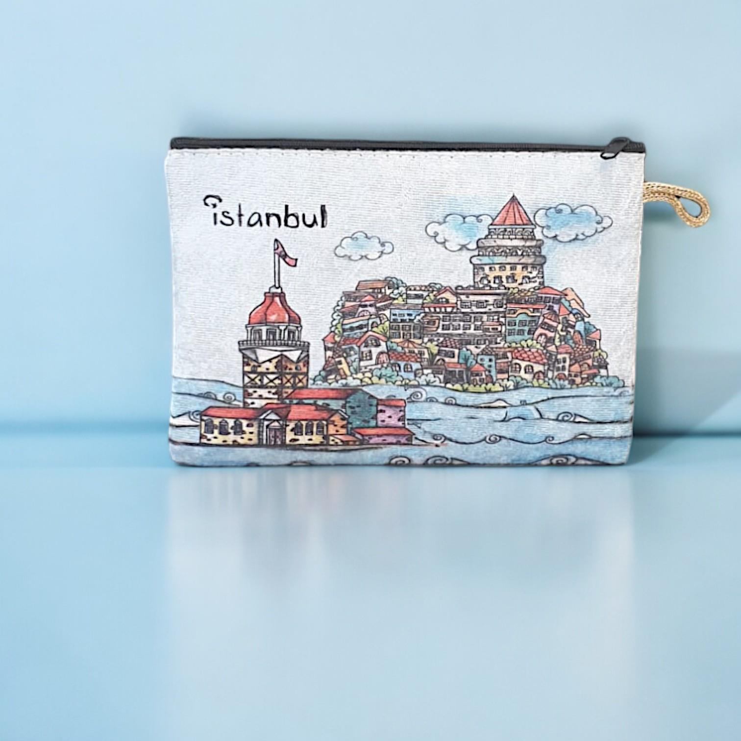 21x15,5 Cm İstanbul  Desenli (Desen Seçenekli) Kadife Cüzdan