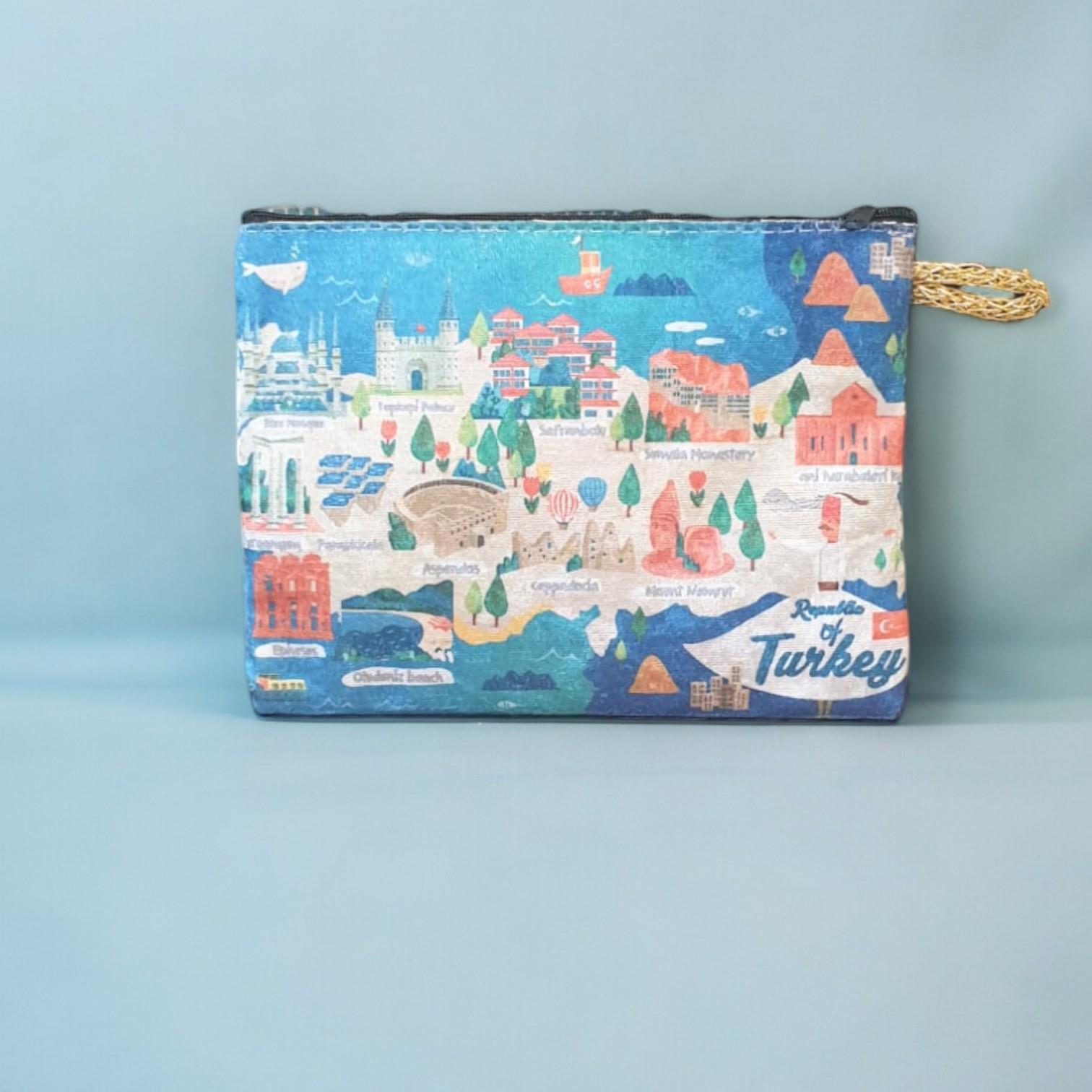 21x15,5 Cm İstanbul  Desenli (Desen Seçenekli) Kadife Cüzdan