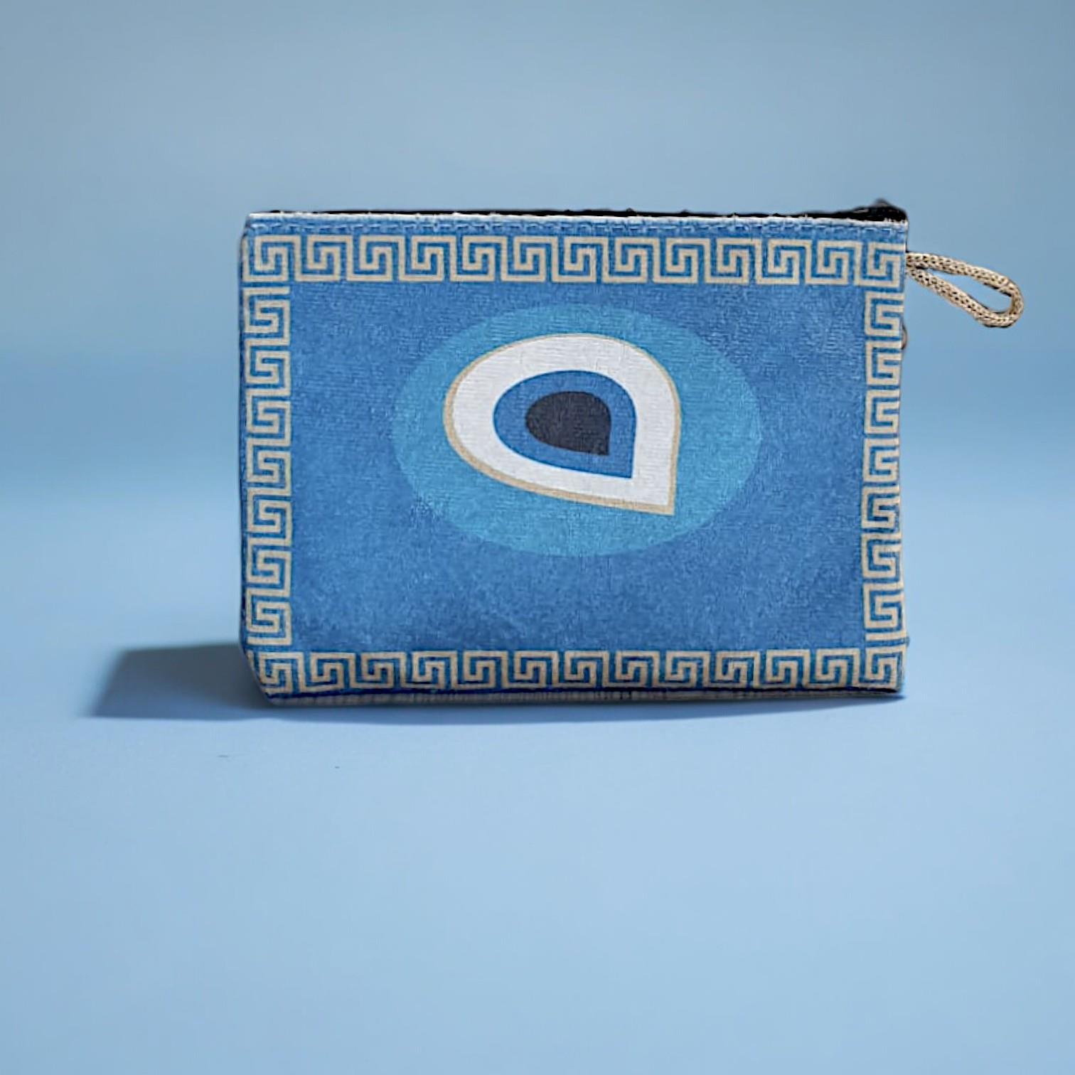 21x15,5 Cm Nazar  Desenli (Desen Seçenekli) Kadife Cüzdan