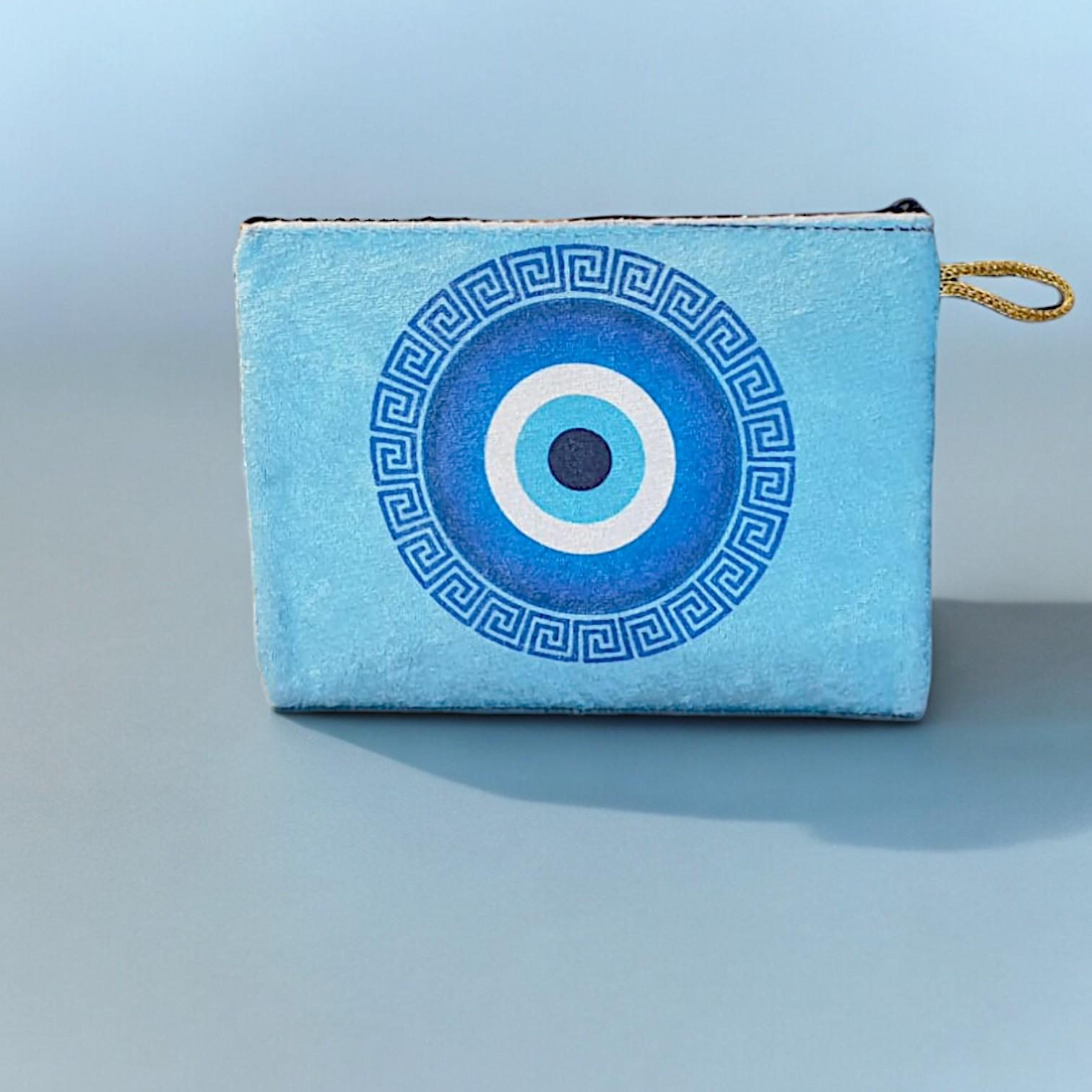 21x15,5 Cm Nazar  Desenli (Desen Seçenekli) Kadife Cüzdan