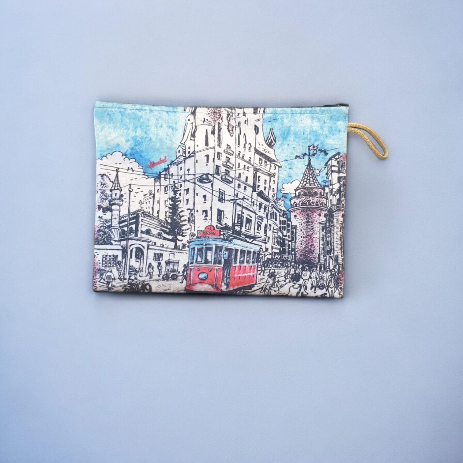 30x22,5 Cm İstanbul  Desenli (Desen Seçenekli) Kadife Cüzdan