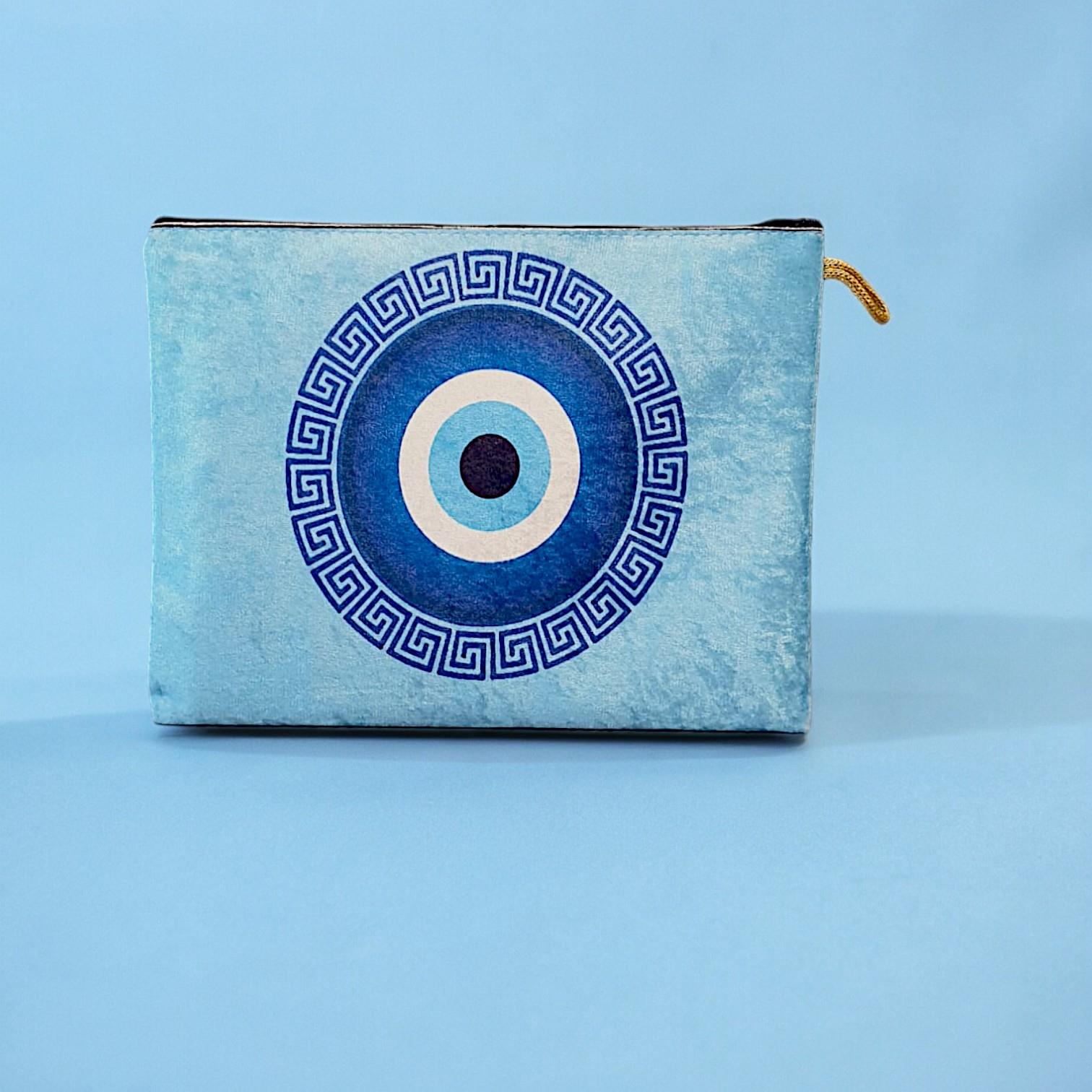 30x22,5 Cm Nazar  Desenli (Desen Seçenekli) Kadife Cüzdan