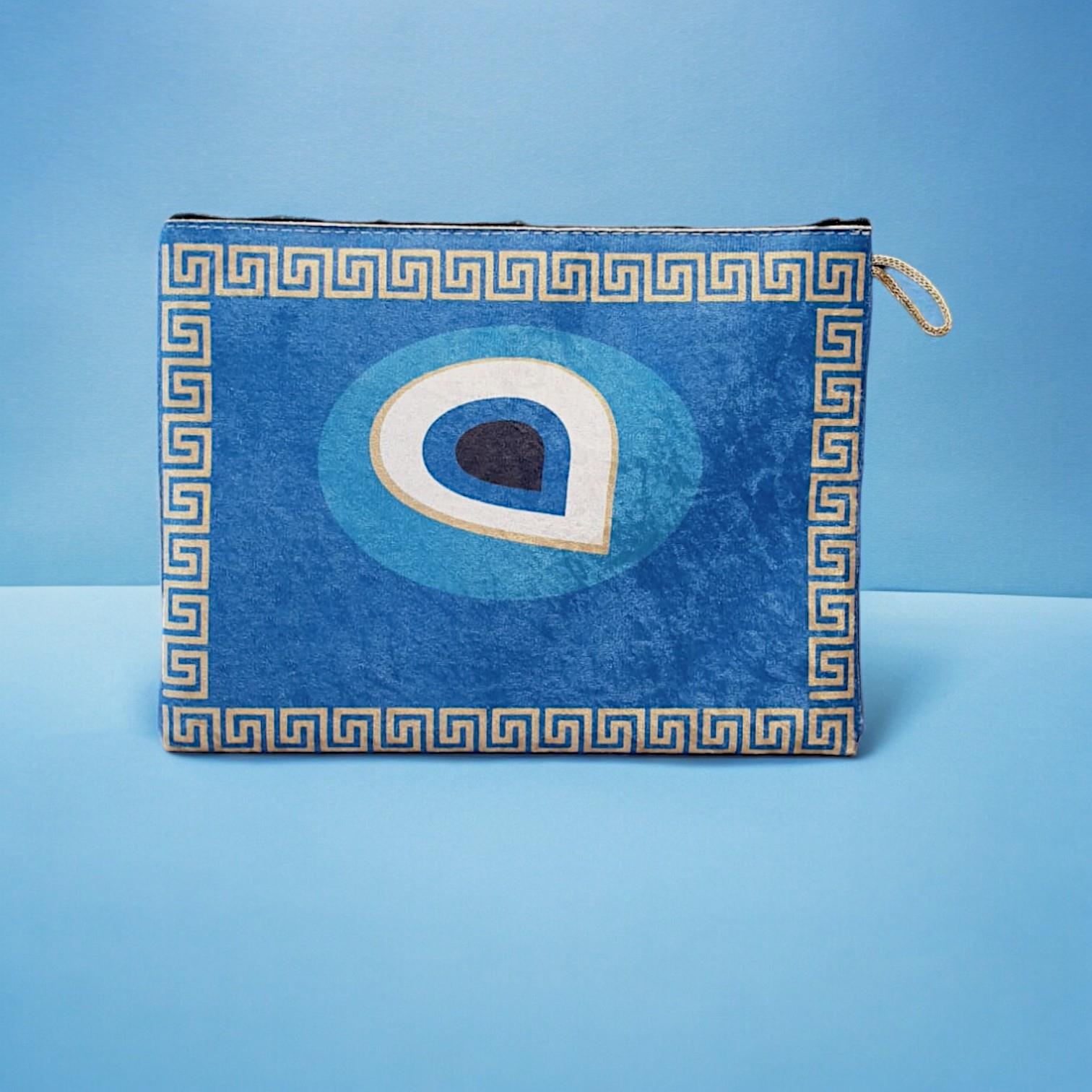 30x22,5 Cm Nazar  Desenli (Desen Seçenekli) Kadife Cüzdan