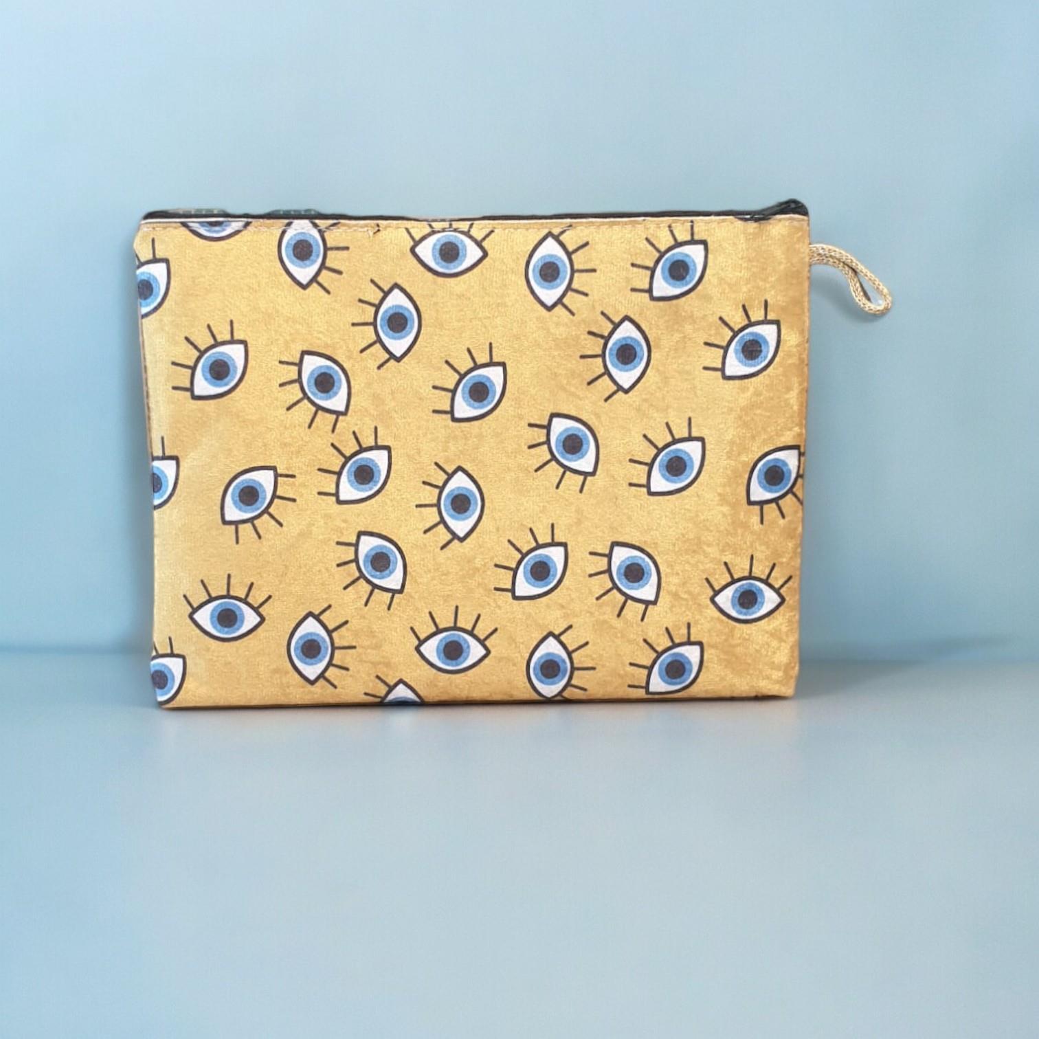 30x22,5 Cm Nazar  Desenli (Desen Seçenekli) Kadife Cüzdan