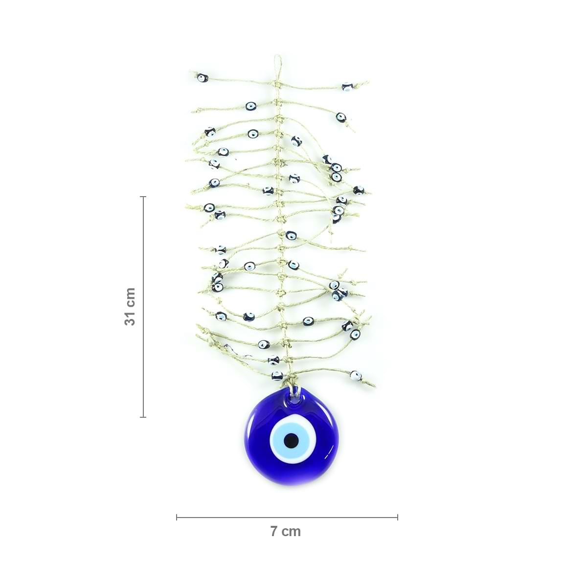 Stringy Evil Eye with 41 Beads