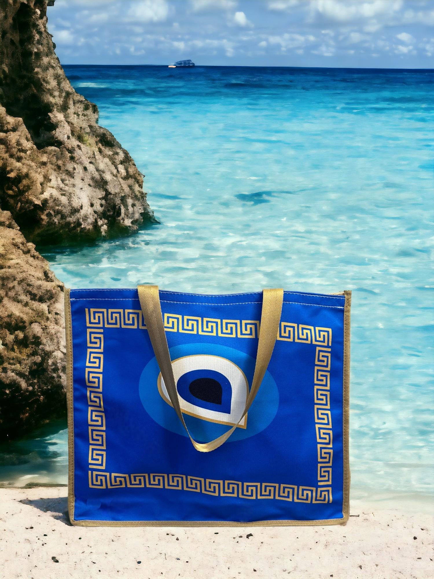 44x37 Nazar Desen (Model Seçenekli) Plaj Çantası