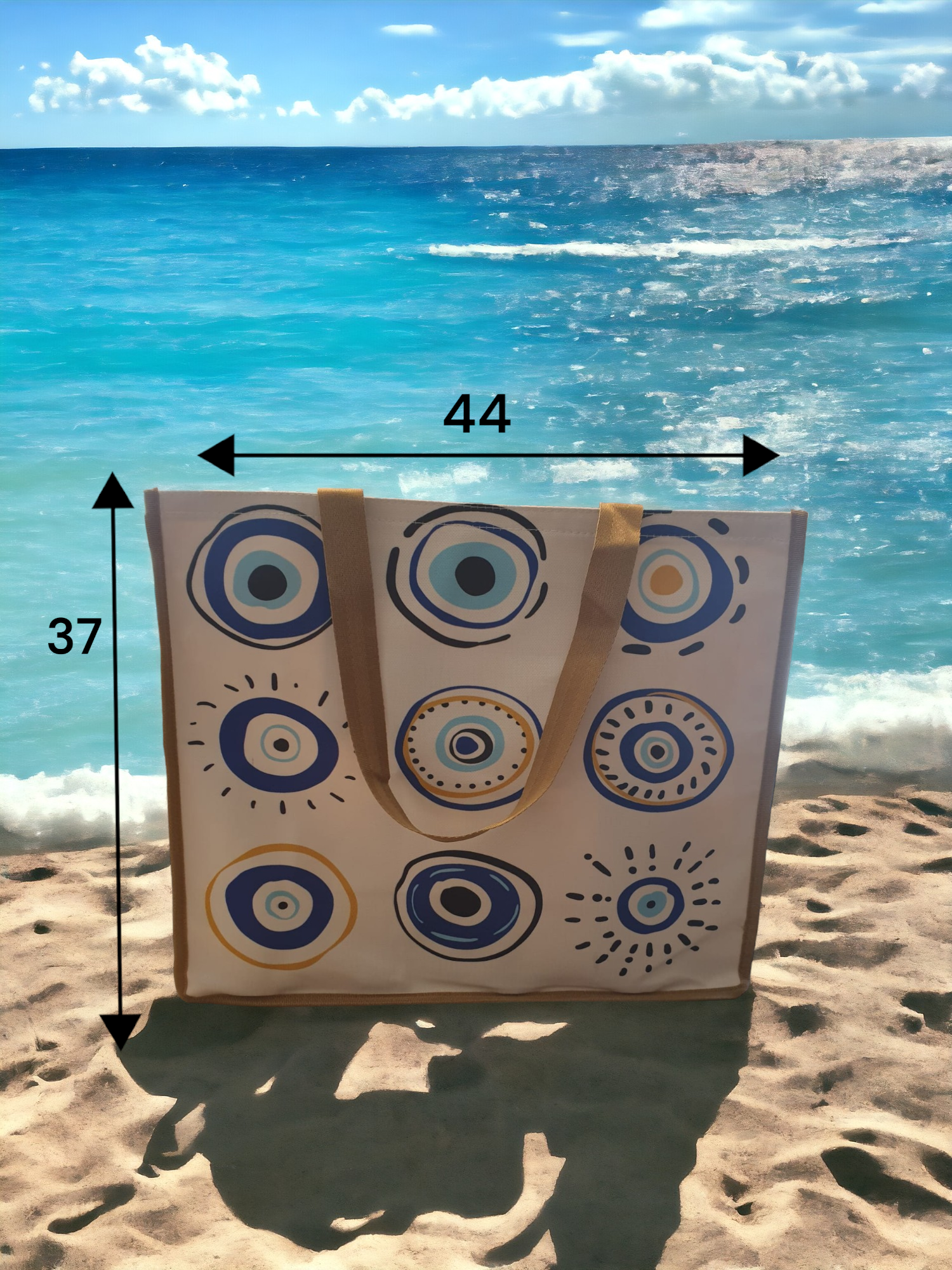 44x37 Nazar Desen (Model Seçenekli) Plaj Çantası