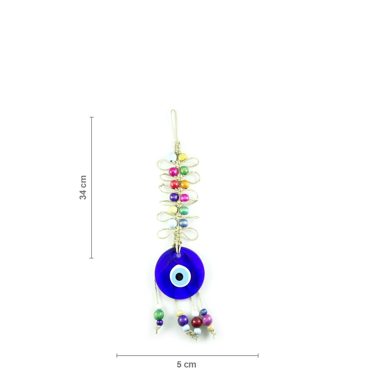 Mustache Evil Eye Wall Decoration with Wooden Beads