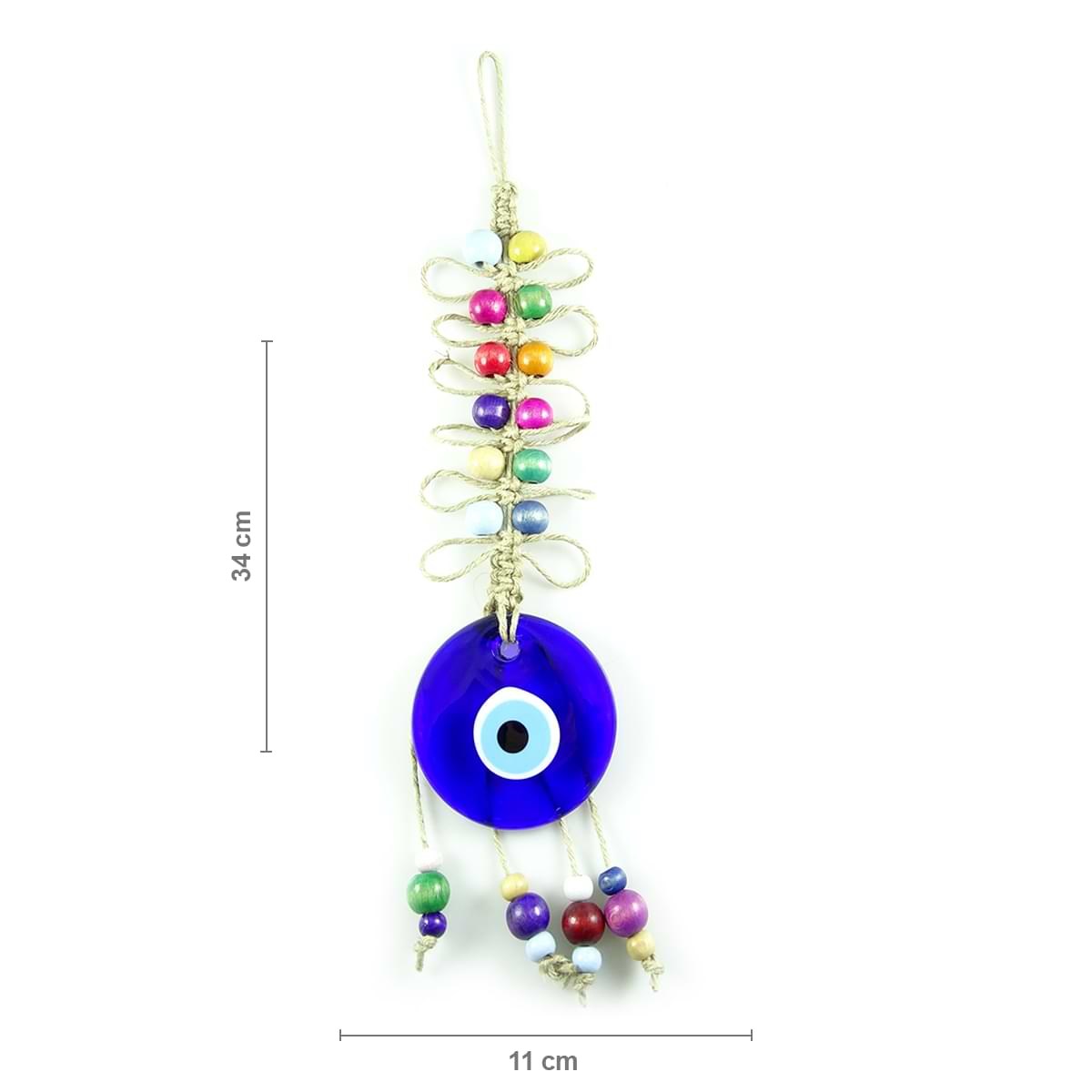 Mustache Evil Eye Wall Decoration with Wooden Beads
