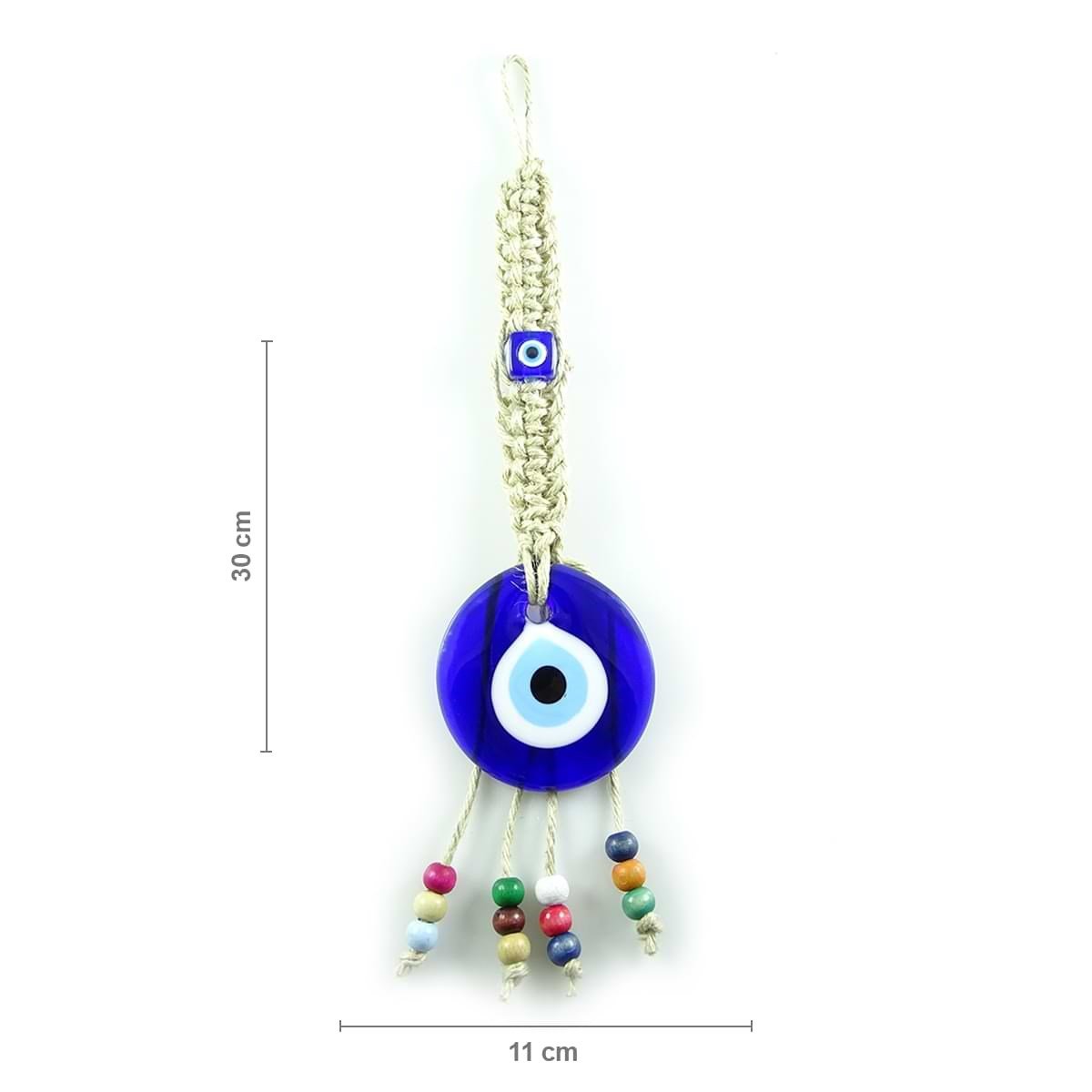 Cross Knit Glass Evil Eye Wall Decoration