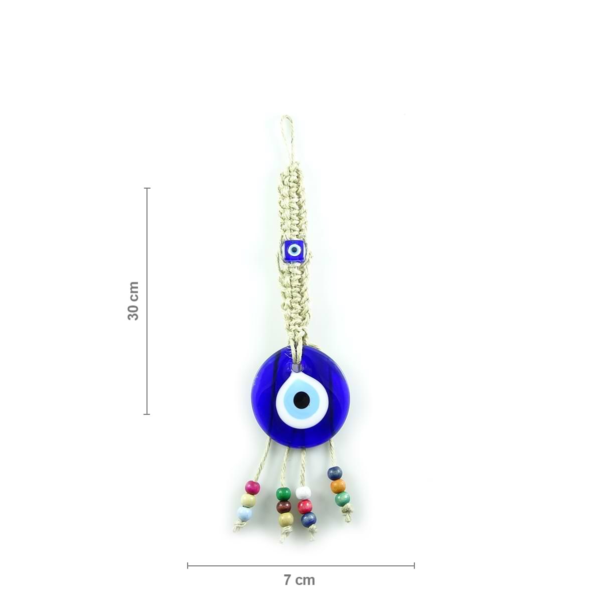 Cross Knit Glass Evil Eye Wall Decoration
