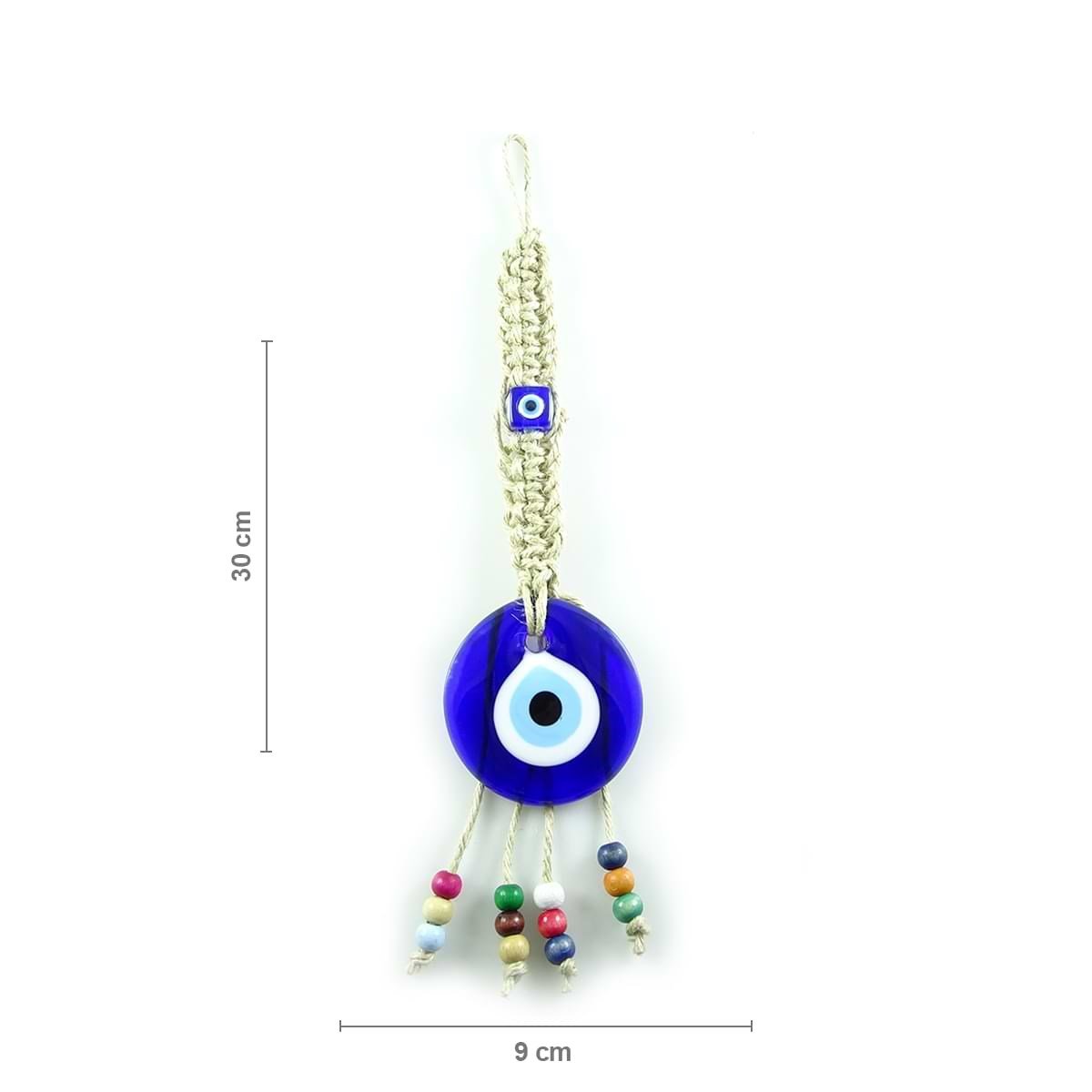 Cross Knit Glass Evil Eye Wall Decoration