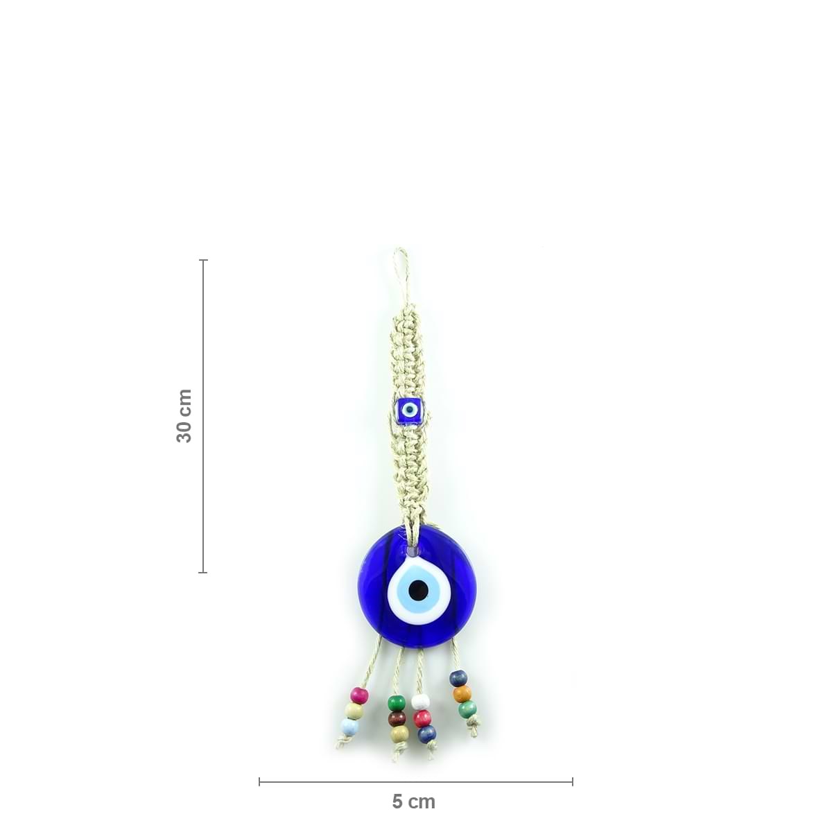 Cross Knit Glass Evil Eye Wall Decoration