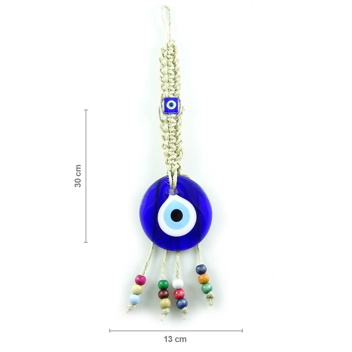 Cross Knit Glass Evil Eye Wall Decoration