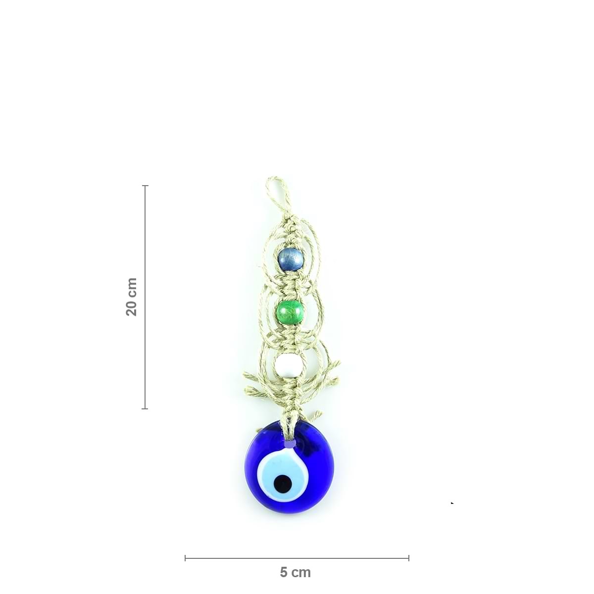Hoop Knit Glass Evil Eye Wall Decoration