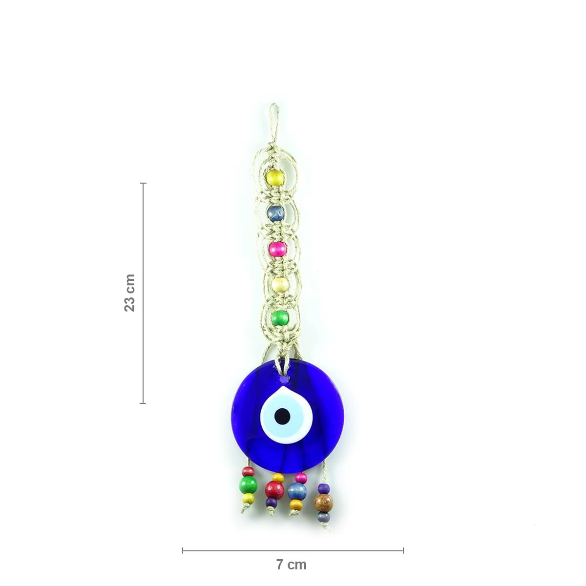 Hoop Knit Glass Evil Eye Wall Decoration